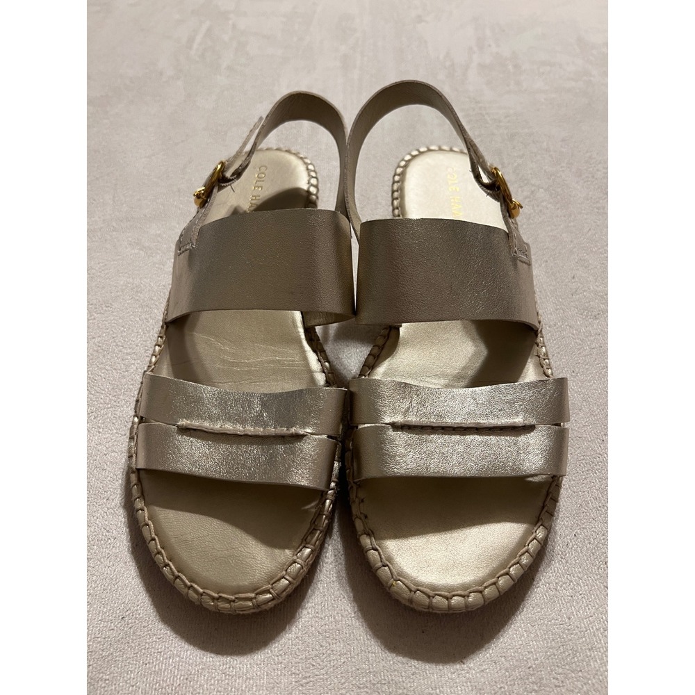 Cole Haan Pinch Maine Classic Gold Leather Espadrille Sandals W30291 Women 10 B - Picture 12 of 12
